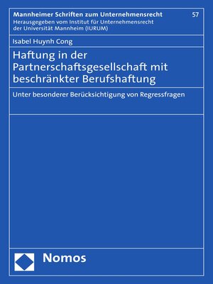 cover image of Haftung in der Partnerschaftsgesellschaft mit beschränkter Berufshaftung
